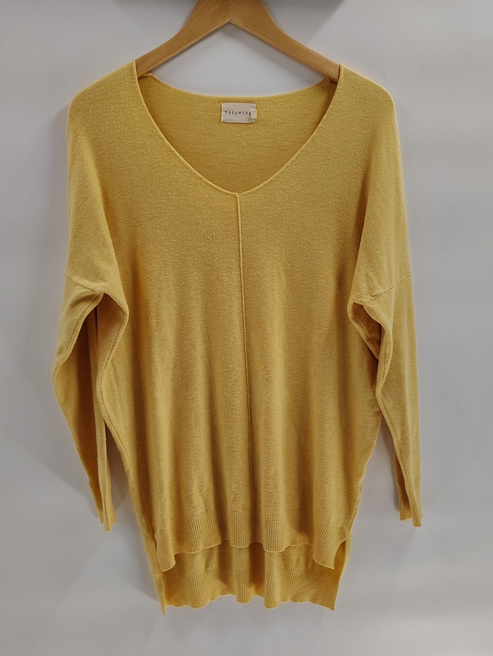 Dreamers Oversized Casual Sweater Yellow Rayon Cotton S/M